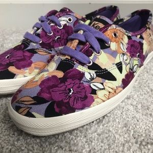 |Keds| Women's Champion Floral Purple Sneakers 6.5